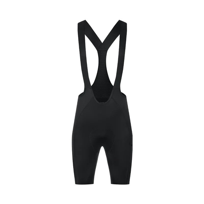 Culote corto con tirantes y almohadilla Elastic Interface® para hombre de Santic LuZheng Negro