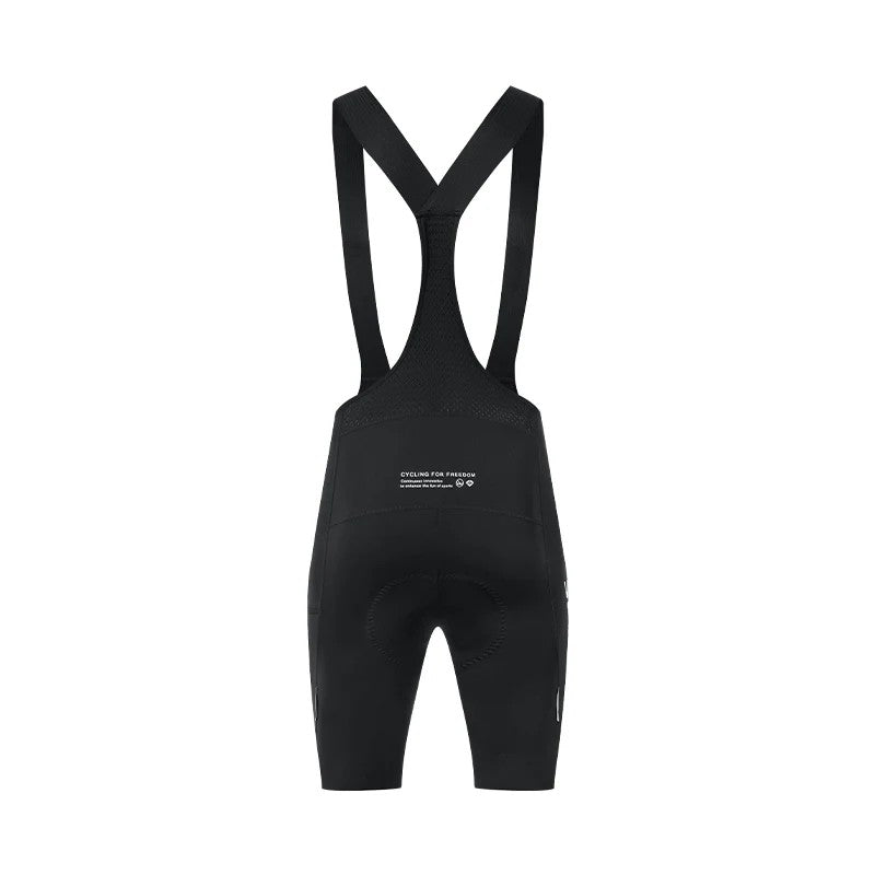 Culote corto con tirantes y almohadilla Elastic Interface® para hombre de Santic LuZheng Negro