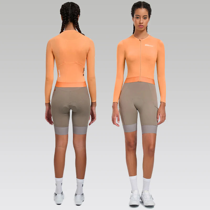 Jersey de Ciclismo Santic Breeze para Mujer - Naranja - Protección Solar UPF 50+