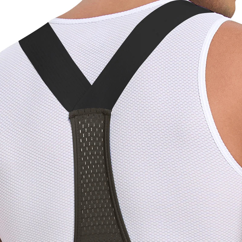Culote corto con tirantes y almohadilla Elastic Interface® para hombre de Santic LuZheng Verde