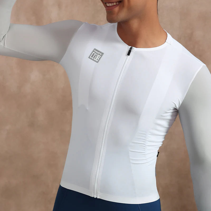 Jersey de Manga Larga Santic Bonnie Blanco - Protección UPF50+ Pro-Fitf