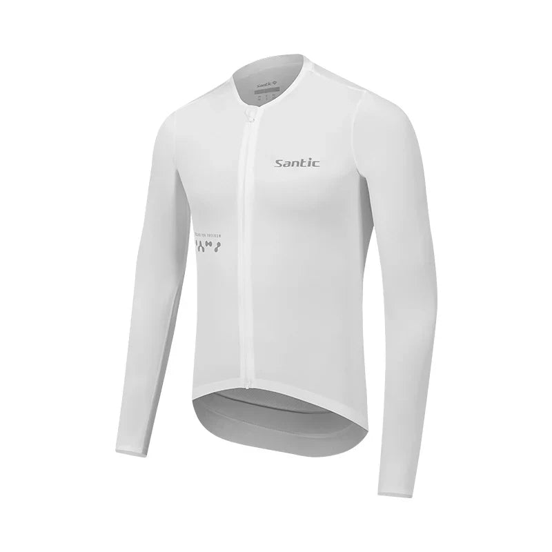 Jersey de Ciclismo Santic Solar Blanco - Protección Solar UPF 50+