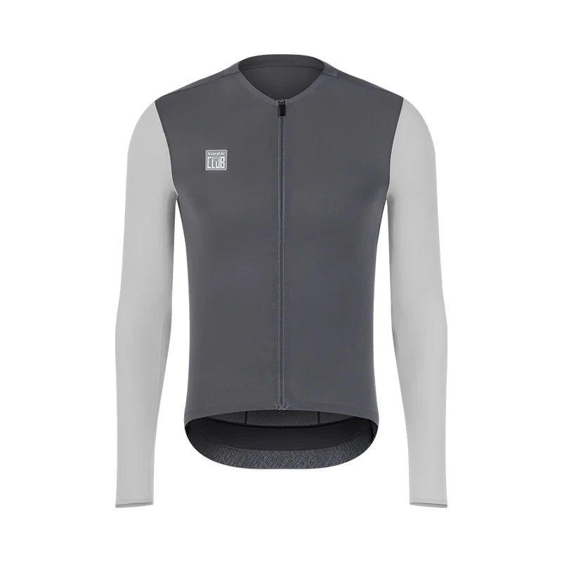 Jersey de Manga Larga Santic Bonnie Gris - Protección UPF50+ Pro-Fit