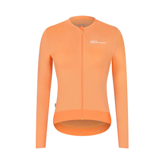 Jersey de Ciclismo Santic Qing para Mujer - Naranja - Protección Solar UPF 50+