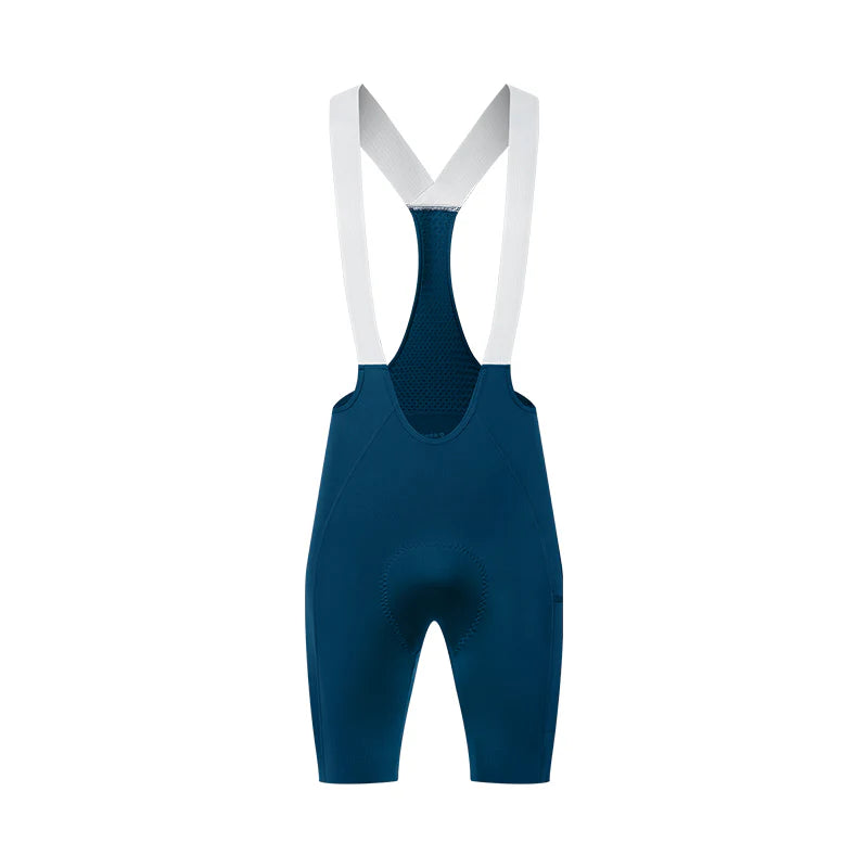 Culote corto con tirantes y almohadilla Elastic Interface® para hombre de Santic LuZheng Azul Claro