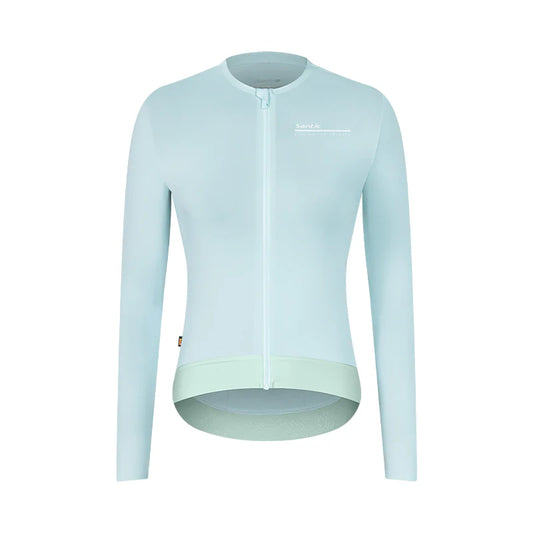 Jersey de Ciclismo Santic Qing para Mujer - Azul - Protección Solar UPF 50+