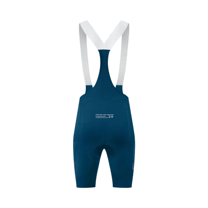 Culote corto con tirantes y almohadilla Elastic Interface® para hombre de Santic LuZheng Azul Claro
