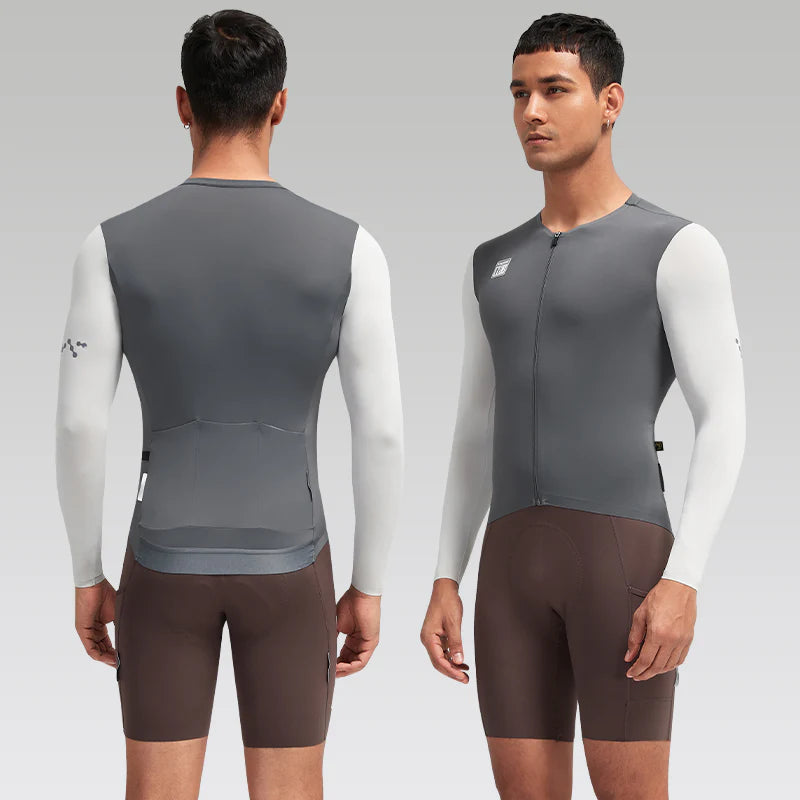 Jersey de Manga Larga Santic Bonnie Gris - Protección UPF50+ Pro-Fit