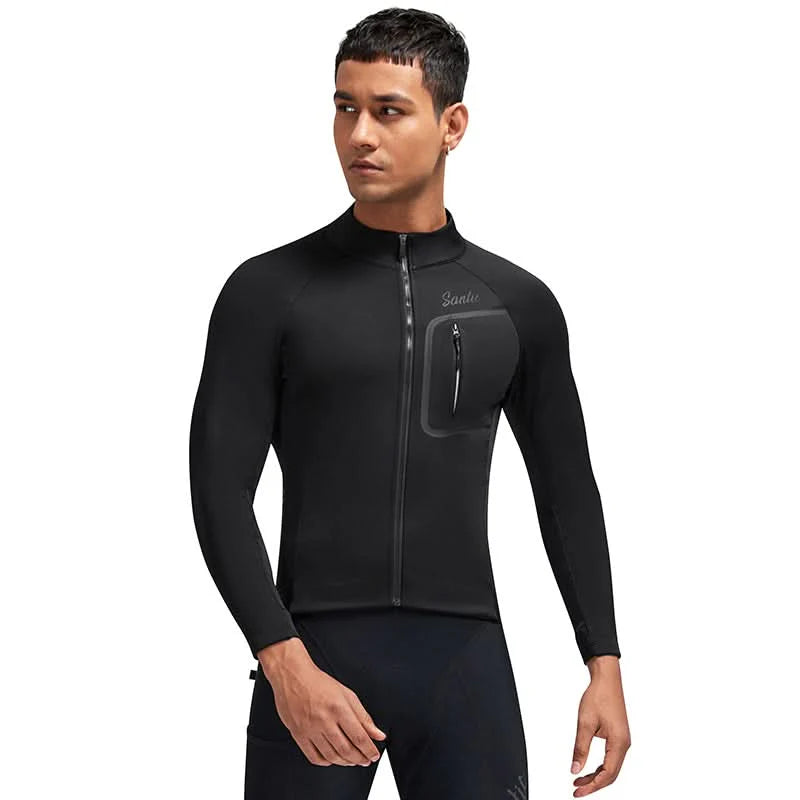 Jersey de invierno para ciclismo unisex de Yuanzhou Negro