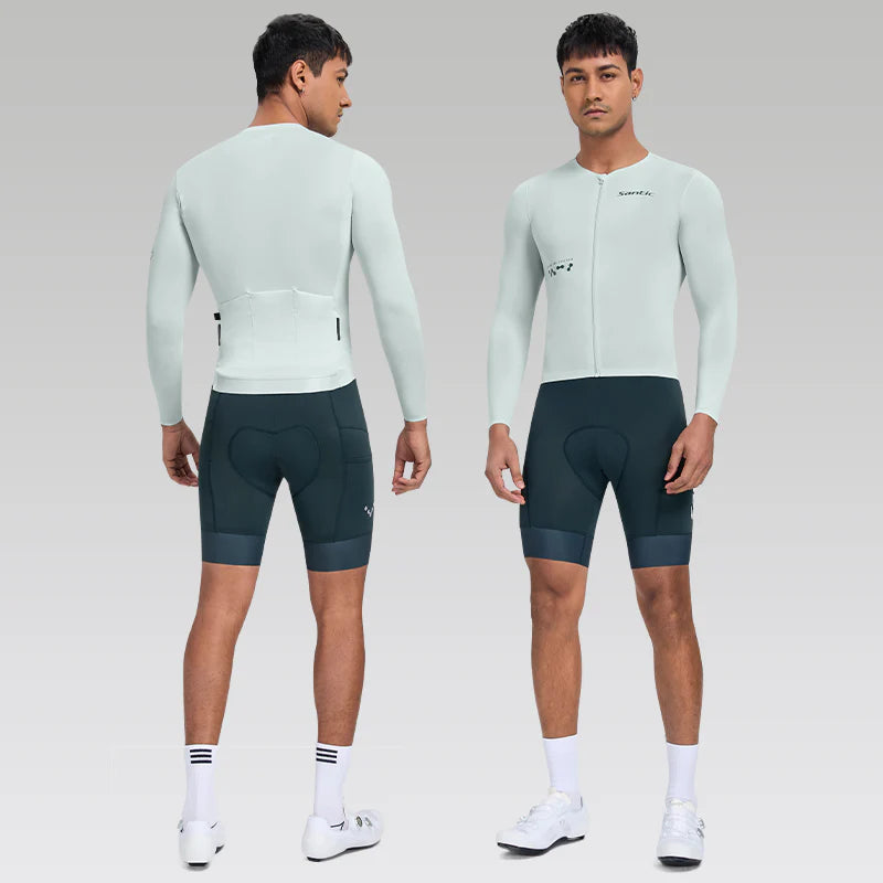 Maillot Santic Fusheng UPF 50+ Hombre azul claro