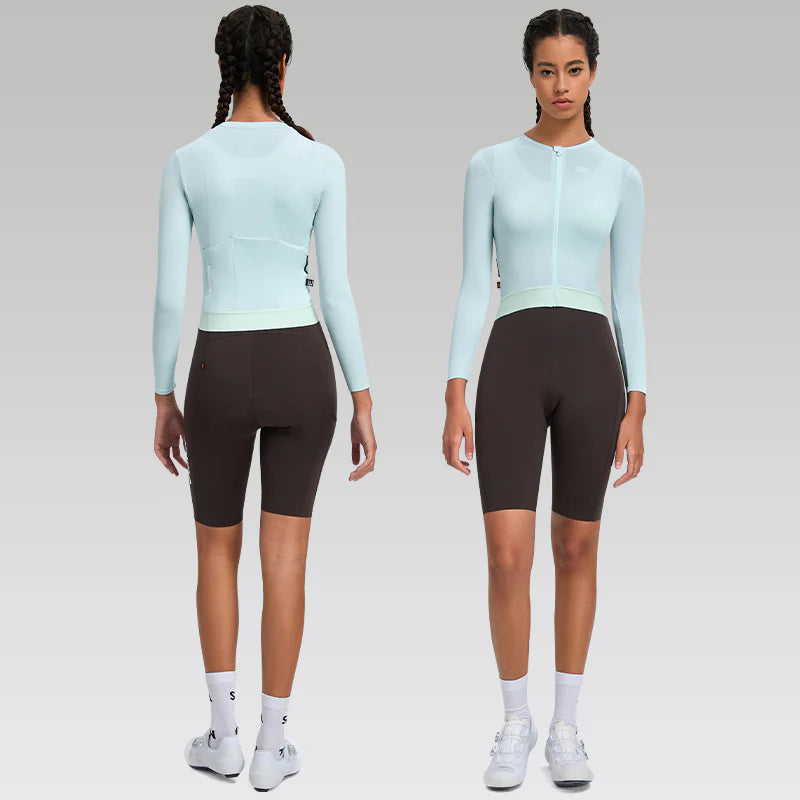 Jersey ciclista largo de mujer Santic Qing  azul