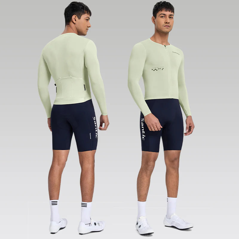 Maillot Santic Fusheng UPF 50+ Hombre verde claro