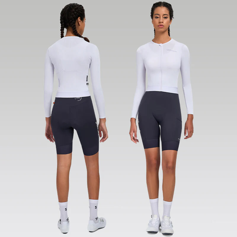 Jersey de Ciclismo Santic Qing para Mujer - Lila - Protección Solar UPF 50+