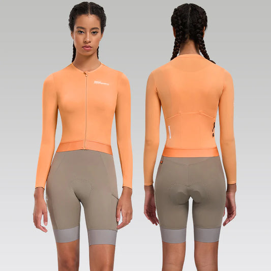 Jersey ciclista largo de mujer Santic Qing Naranja