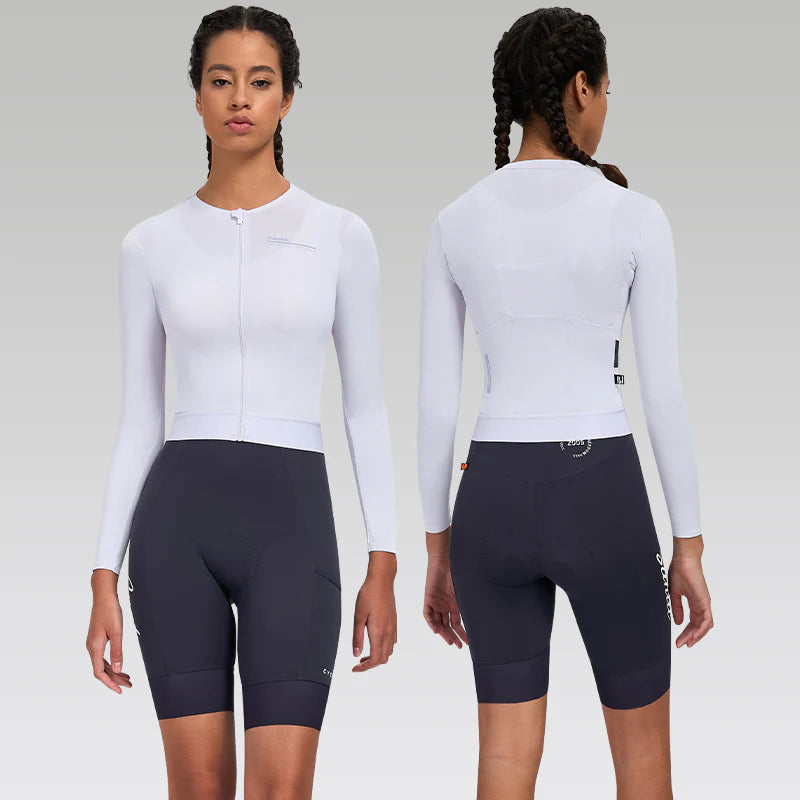 Jersey de Ciclismo Santic Qing para Mujer - Lila - Protección Solar UPF 50+