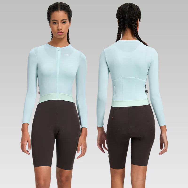 Jersey ciclista largo de mujer Santic Qing  azul