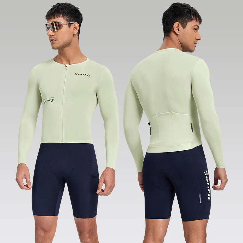 Maillot Santic Fusheng UPF 50+ Hombre verde claro