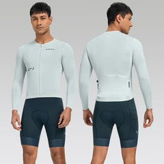 Maillot Santic Fusheng UPF 50+ Hombre gris claro