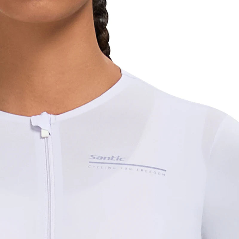 Jersey de Ciclismo Santic Qing para Mujer - Lila - Protección Solar UPF 50+