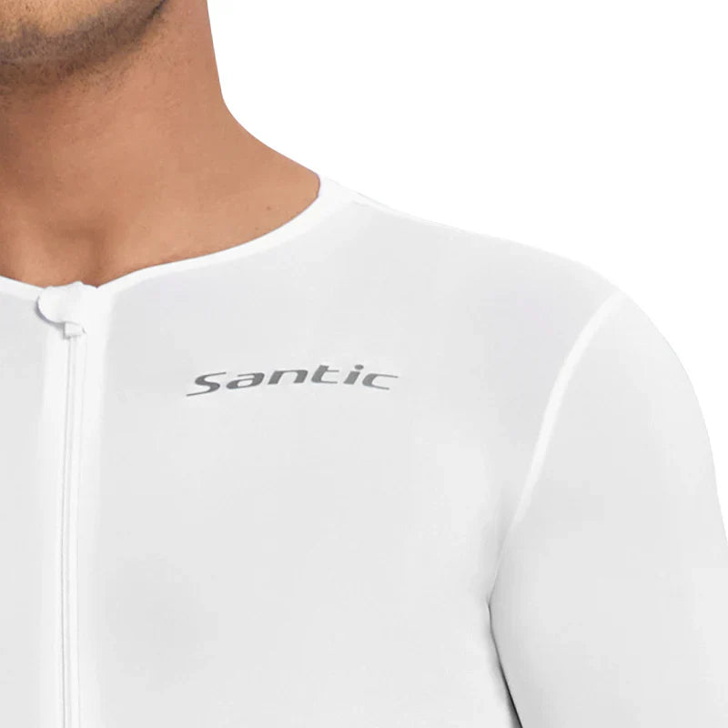 Jersey de Ciclismo Santic Solar Blanco - Protección Solar UPF 50+