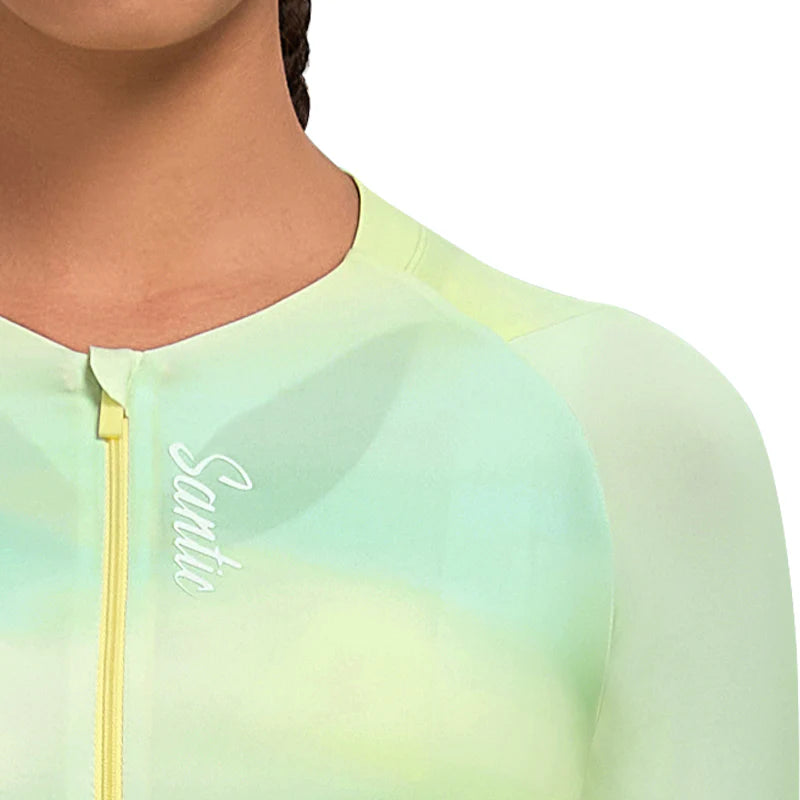 Jersey ciclista largo de mujer Santic Qing  Amarillo