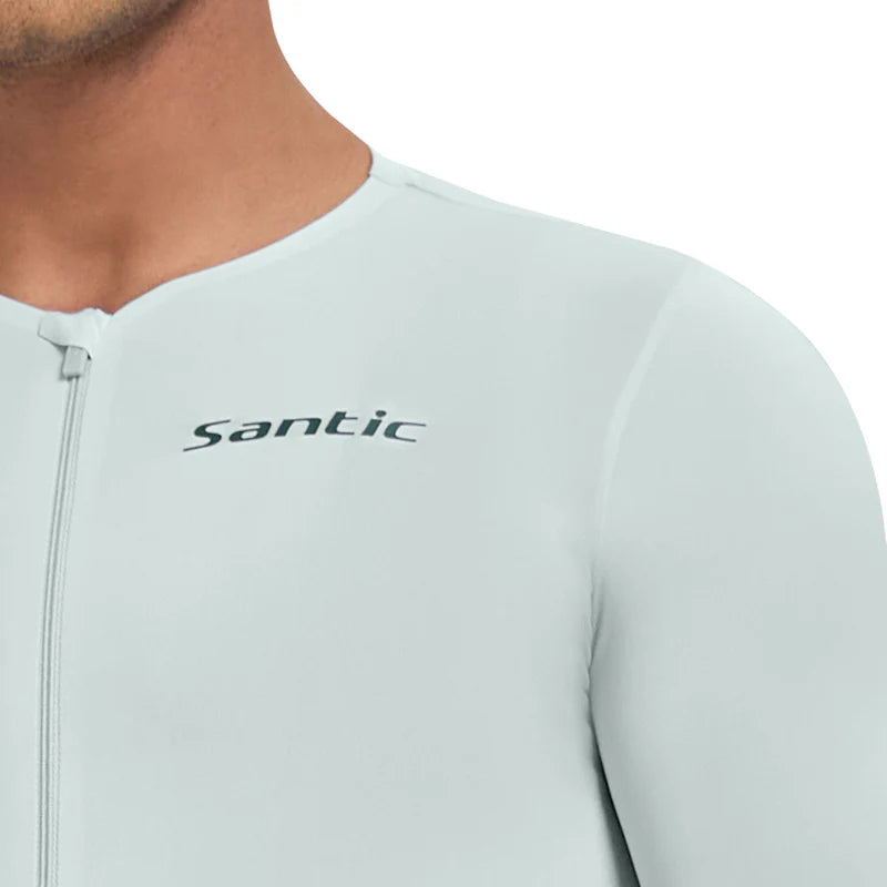 Maillot Santic Fusheng UPF 50+ Hombre azul claro