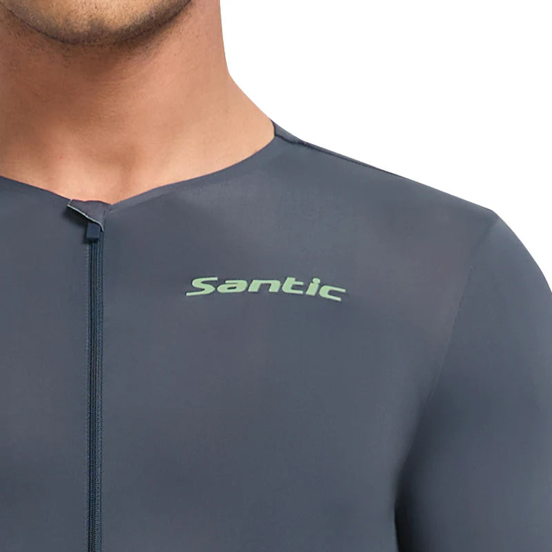 Maillot Santic Fusheng UPF 50+ Gris Obscuro