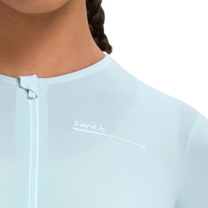 Jersey ciclista largo de mujer Santic Qing  azul