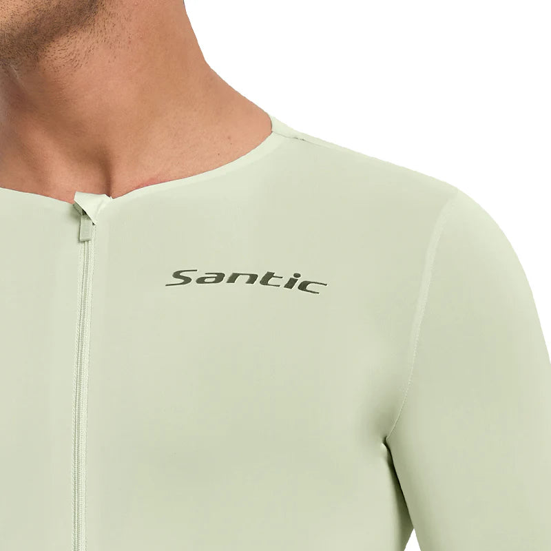 Maillot Santic Fusheng UPF 50+ Hombre verde claro