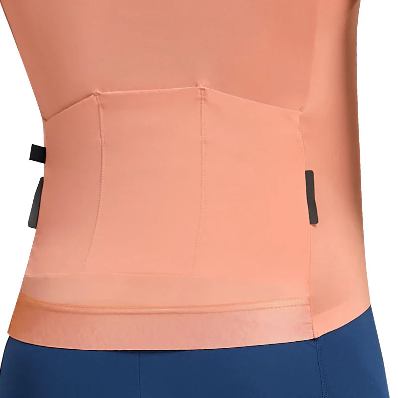 Jersey de Ciclismo Santic Solar Naranja Mamey - Protección Solar UPF 50+